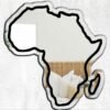 Wall-mounted Africa map silhouette mirror.