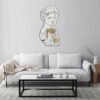 Minimalist one-line drawing of Artemis on a mirror.