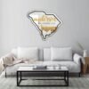 Colorful state outline mirror with Anderson University branding.
