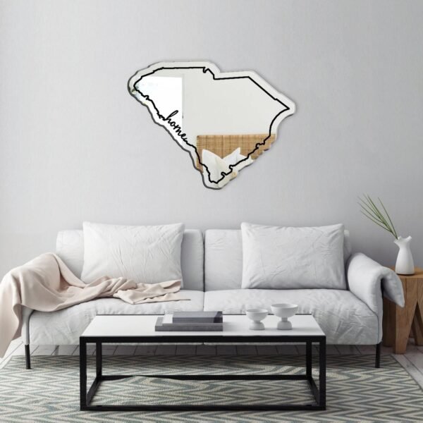 Decorative mirror featuring colorful South Carolina home theme.