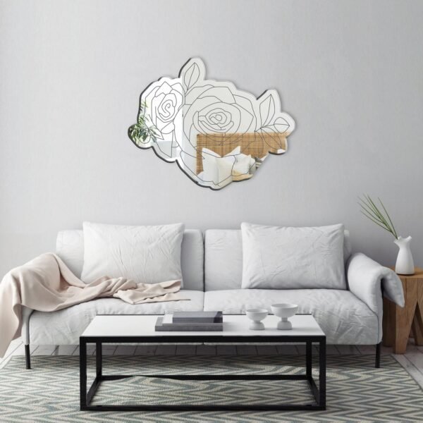 Rose tattoo design on a mirror by Halsey.