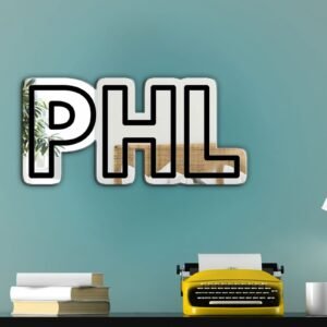 Black mirror with 'Phl • Philadelphia