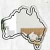 Decorative mirror mimicking the shape of Australia.