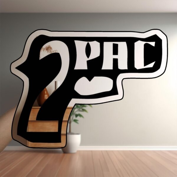 2PAC GUN Mirror - Custom Mirror Featuring Iconic 2PAC Design