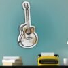 Artistic black mirror with irregular guitar drawing.