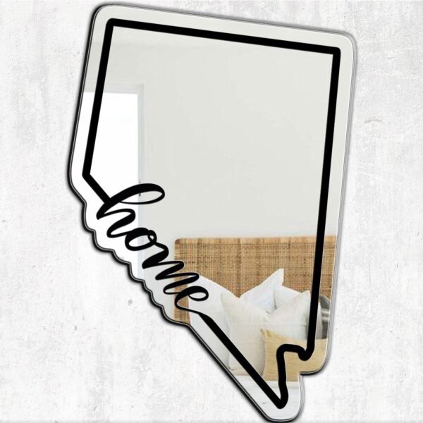 Decorative Nevada state outline home mirror.