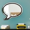 Reflective mirror shaped like an empty speech bubble.