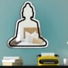 Unique Buddha silhouette on an asymmetric mirror.