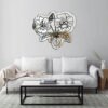 Abstract-shaped mirror with colorful pansy flower design.