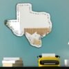 Distressed finish Texas state outline mirror.