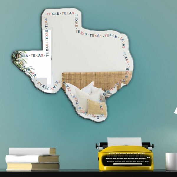 Distressed finish Texas state outline mirror.