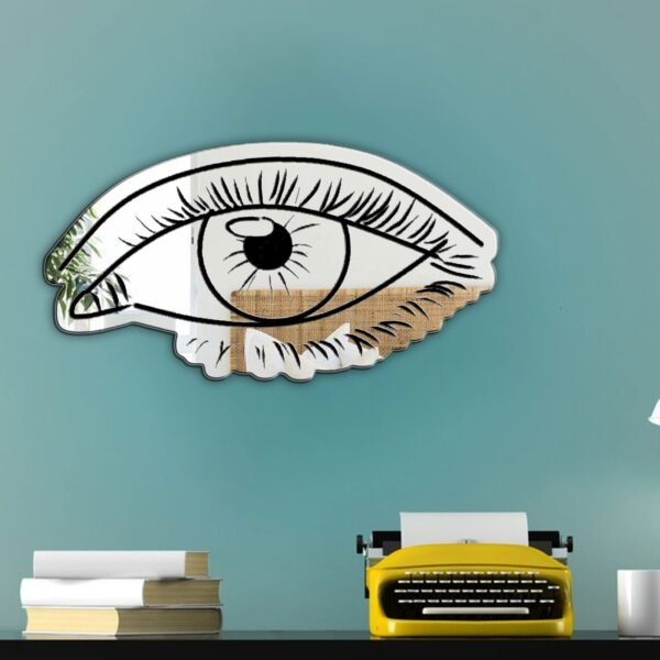 Unique eye-shaped mirror with an irregular