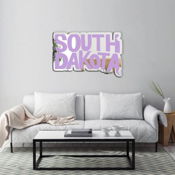 Decorative mirror featuring South Dakota theme.