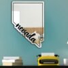 Decorative Nevada state outline mirror for wall.