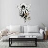 Angel-shaped mirror with ornate wings and halo.