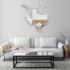 Decorative Texas map mirror featuring Longhorn motif.