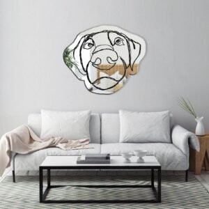 Mirror featuring a Labrador dog design, showcasing the breed's friendly and loyal nature