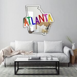 Round Atlanta mirror with sleek