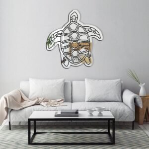 Decorative mirror featuring a turtle design