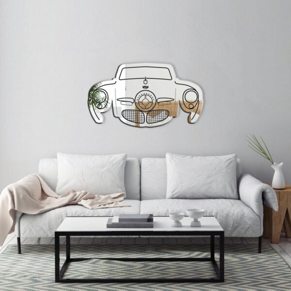Graphic mirror featuring black 1950 Studebaker Champion.