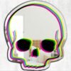 Glowing neon skull mirror