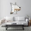 Adhesive mirror featuring a simple outline of a Great Dane dog, designed in a sleek and minimalist style.