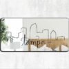 Downtown Tampa skyline wall-mounted mirror.