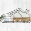 White sneakers illustration mirror with clean, minimalist design.