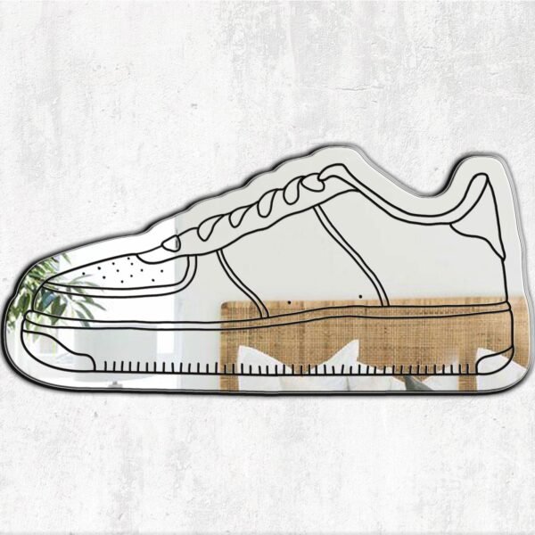 White sneakers illustration mirror with clean, minimalist design.