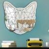 Cat face mirror with angular