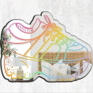 Rainbow Platform Sneaker Athletic Shoe Spice Girls 90s Y2K mirror design.