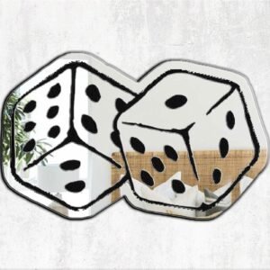 Pair of dice shaped as mirrors on a white background.