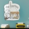 "No Hurries and No Worries" tortoise illustration with calligraphy in black and white on a mirror.
