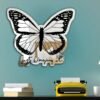 "Butterfly Just Winging It" design with a delicate butterfly illustration on a mirror.