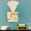 A humorous mirror featuring a custom-painted quote, "Funny Expert Pizza Chef," styled in a playful and meme-like design.