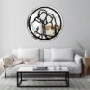 Minimalist custom-painted drawing icon of Claire and Jamie Fraser from Outlander on a mirror.