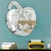 Vintage cherry fruit illustration on a mirror with a contemporary design.