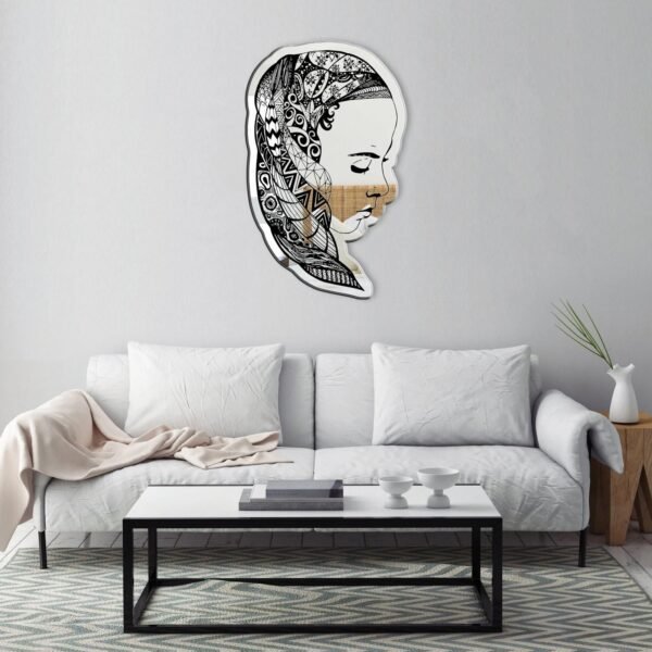 A sentimental mirror featuring the phrase "Oh my beautiful daughter" in elegant typography, adding a heartfelt and personalized touch to the decor.