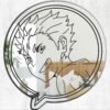 A playful mirror featuring Nishinoya from Haikyuu!!, designed with a "Commercial Break Bubble" style, emphasizing his energetic and charismatic personality.