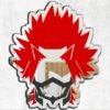 A mirror featuring a sleek silhouette design of Kirishima from My Hero Academia (MHA/BNA), highlighting his strong and determined character.