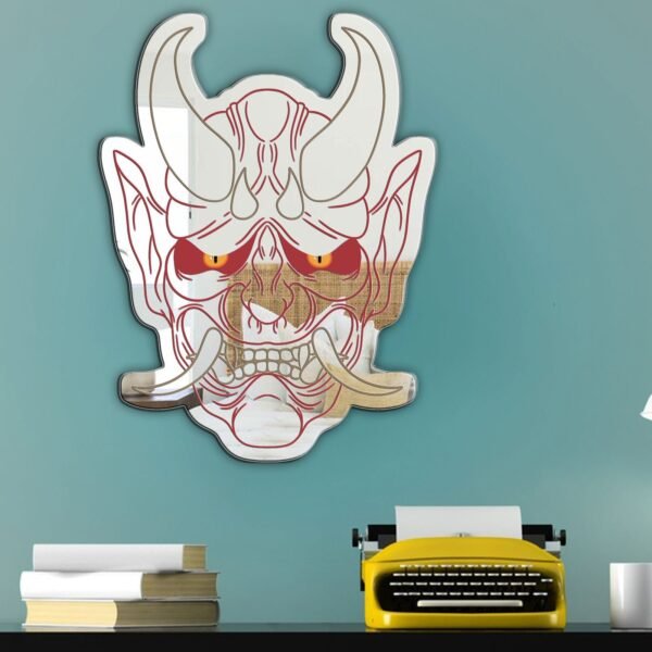 Vibrant oni mirror with colorful