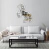 A mirror featuring a black mandala-style drawing of a horse, combining intricate patterns with equestrian elegance.