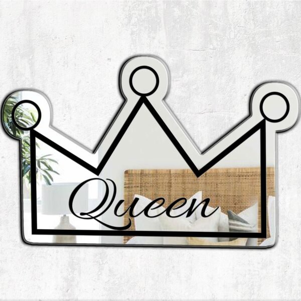 Queen crown symbol on a decorative mirror.