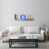 An acrylic mirror featuring the Ethereum logo in purple, perfect for crypto traders and HODL enthusiasts.