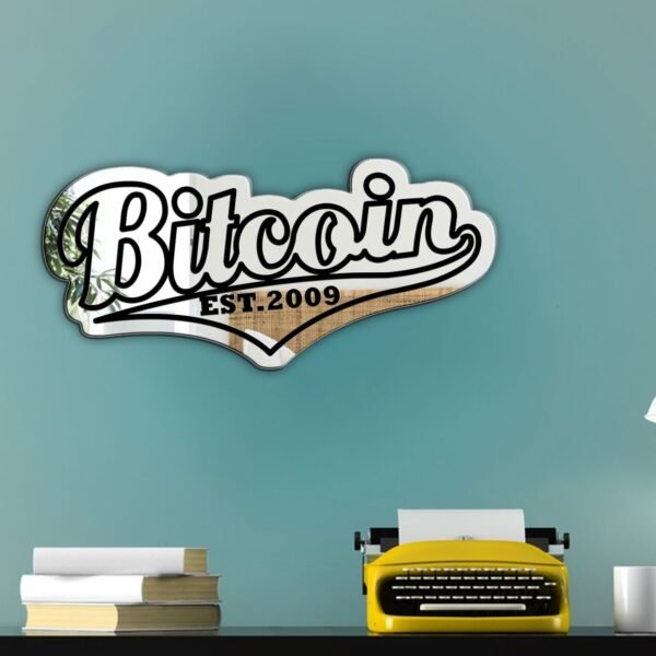 Retro-style Bitcoin logo design, ideal for crypto traders and tech enthusiasts.