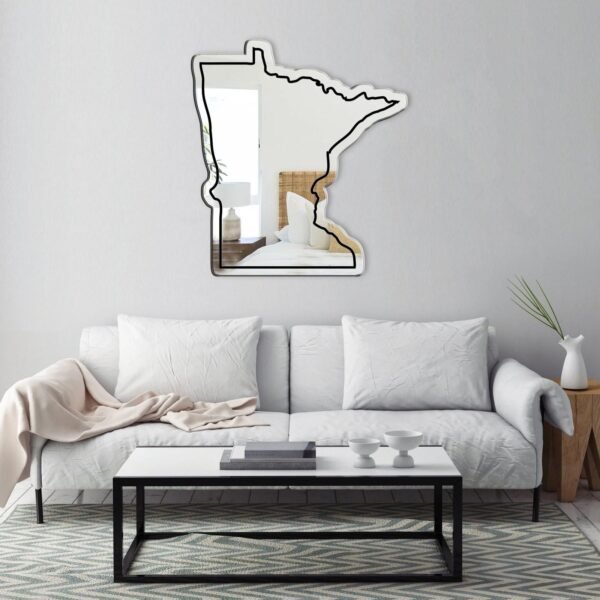 Illustrated Minnesota-themed mirror with local details.