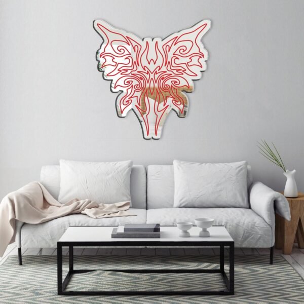 Decorative mirror featuring Bayonetta 3's demon symbol.