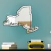 New York state outline mirror for home decor.