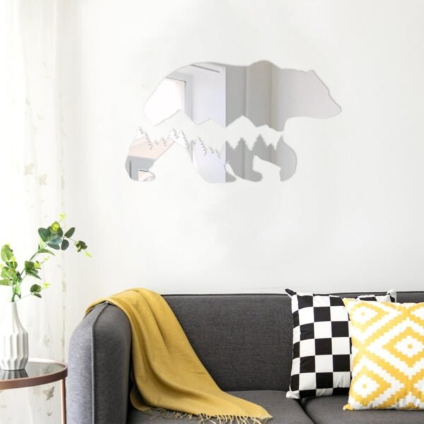 Adventure-themed bear art wall mirror.