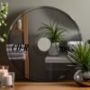 Wall mirror crafted in the shape of a classic CD disc for retro decor